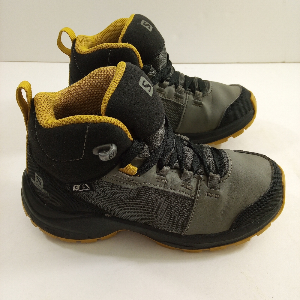 Salomon Outward Boys 13 Gray Yellow Gortex Waterproof Hiking Boots 409722